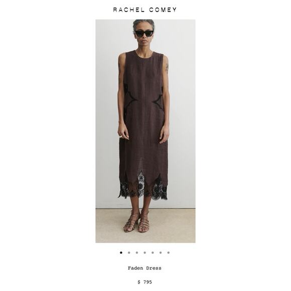 Brown sheer dress with black lace details. One size. Simple, romantic & chic - Picture 8 of 8